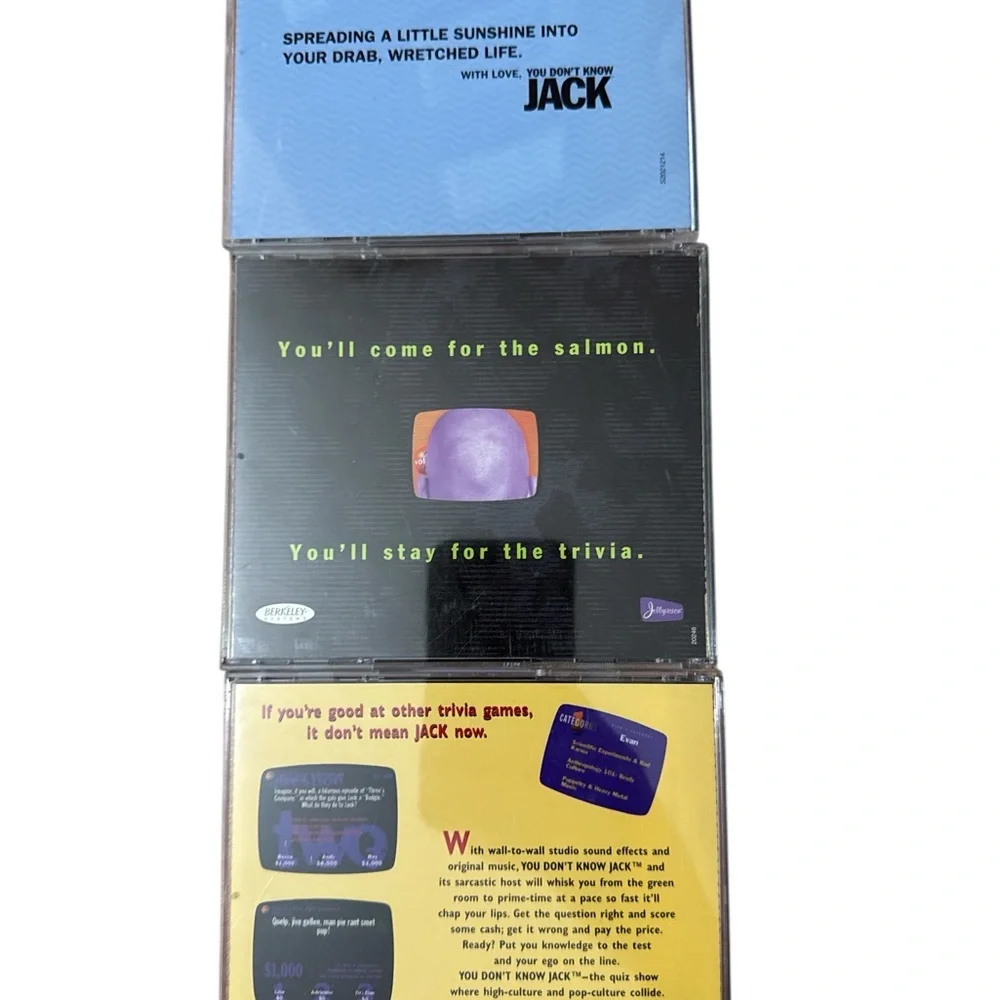 You Don't‎ Know Jack Video Game Lot PC Bundle Volumes 1-3 Computer Games